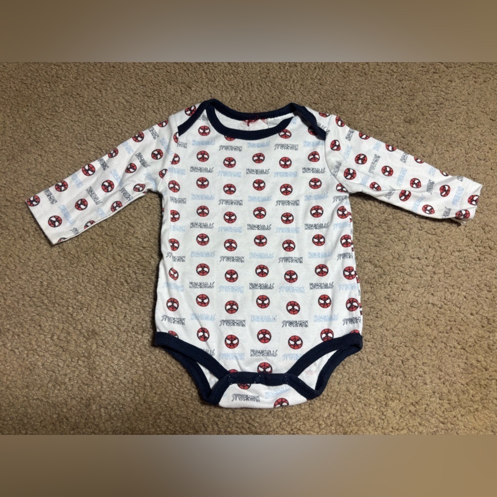 Vintage Y2K Spider Man Onsie Babies Size 3/6 Months